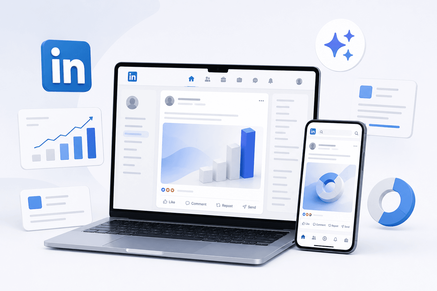 How to create LinkedIn posts with AI — B2B feed and promotional creatives