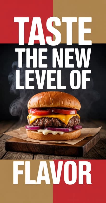 Burger delivery promotional ad