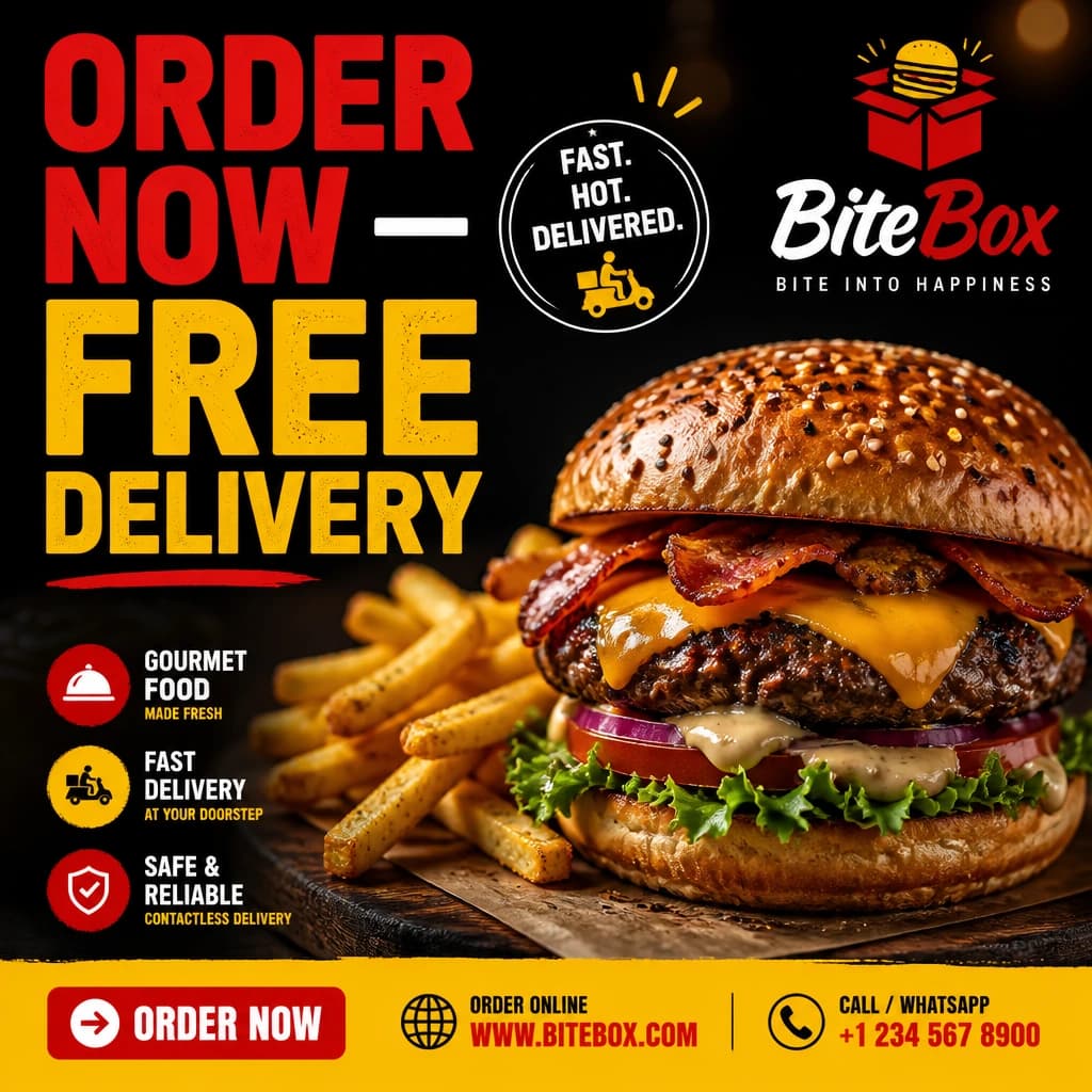 Food delivery promotional ad